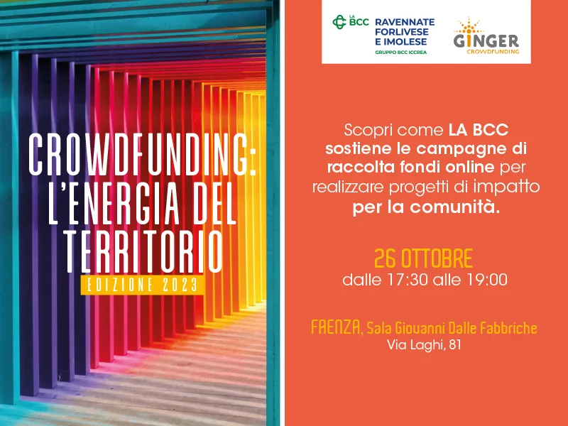 Faenza, 26 ottobre. Evento Il Crowdfunding per il Terzo Settore. Prenota il tuo posto gratuito